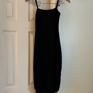 Black dress with side slit